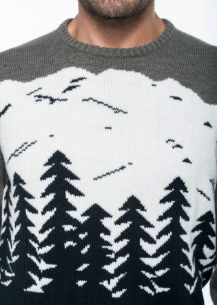 Maglione natalizio unisex girocollo con motivo "abete''