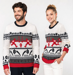 Maglione natalizio unisex girocollo con motivo "Rugby"