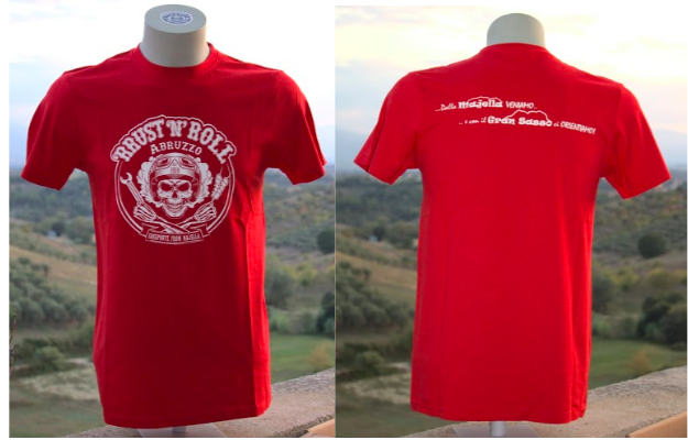 T-shirt rossa da uomo 'RRUST 'N' ROLL