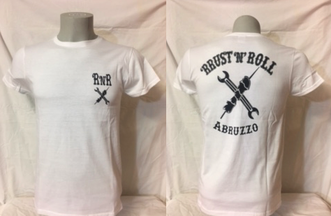 T-shirt bianca da uomo 'RRUST 'N' ROLL