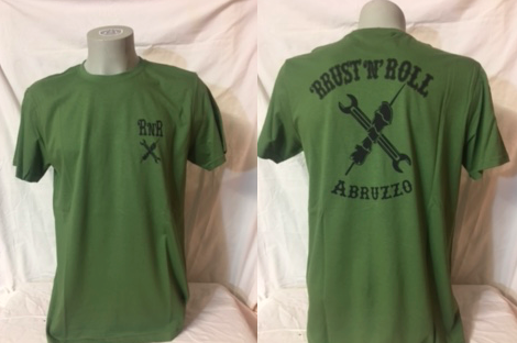 T-shirt verde militare da uomo 'RRUST 'N' ROLL