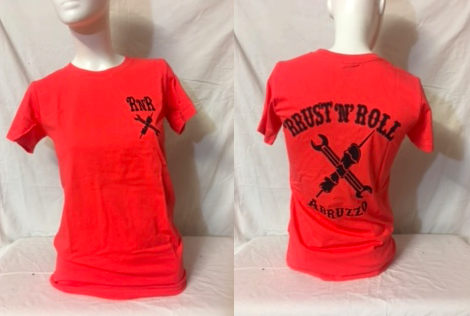 T-shirt hot coral da donna 'RRUST 'N' ROLL