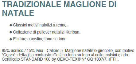 Maglione natalizio unisex girocollo con motivo "Cervo''