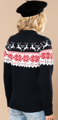 Maglione natalizio unisex girocollo con motivo "Cervo''