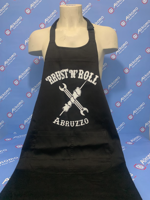Grembiule lungo regolabile in policotone 190 g/m² con 2 tasche stampa 'RRUST 'N' ROLL
