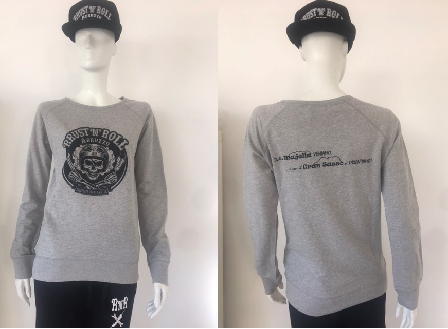 Felpa grigio melange da donna 'RRUST 'N' ROLL girocollo