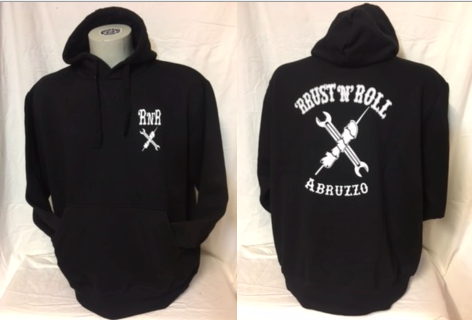 Felpa nera da uomo 'RRUST 'N' ROLL cappuccio