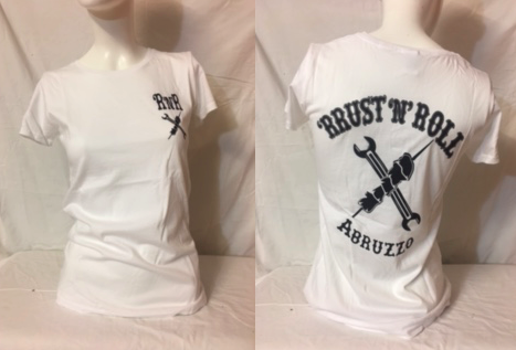 T-shirt bianca da donna 'RRUST 'N' ROLL