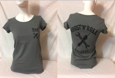 T-shirt steel gray da donna 'RRUST 'N' ROLL collo ampio