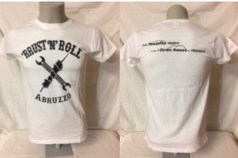 T-shirt bianca da uomo 'RRUST 'N' ROLL