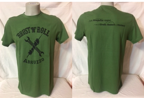 T-shirt verde militare da uomo 'RRUST 'N' ROLL