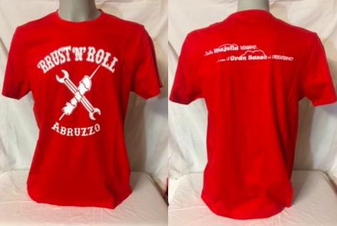 T-shirt rossa da uomo 'RRUST 'N' ROLL