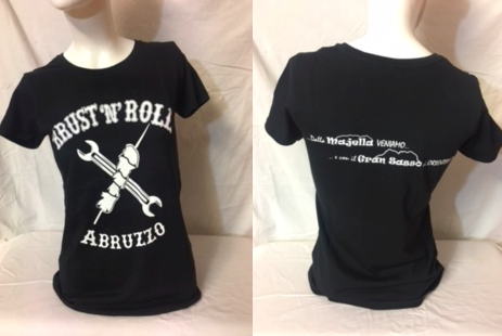 T-shirt nera da donna 'RRUST 'N' ROLL