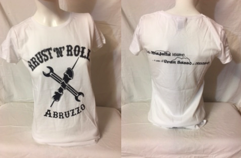 T-shirt bianca da donna 'RRUST 'N' ROLL