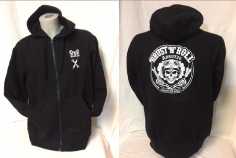 Felpa nera da uomo 'RRUST 'N' ROLL zip+cappuccio