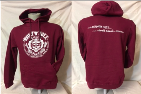 Felpa wine da uomo 'RRUST 'N' ROLL cappuccio