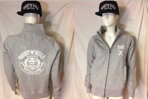 Felpa grigio melange da donna 'RRUST 'N' ROLL full zip