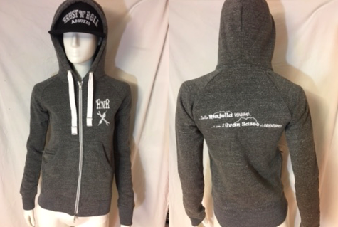 Felpa grigio cenere melange da donna 'RRUST 'N' ROLL zip+cappuccio