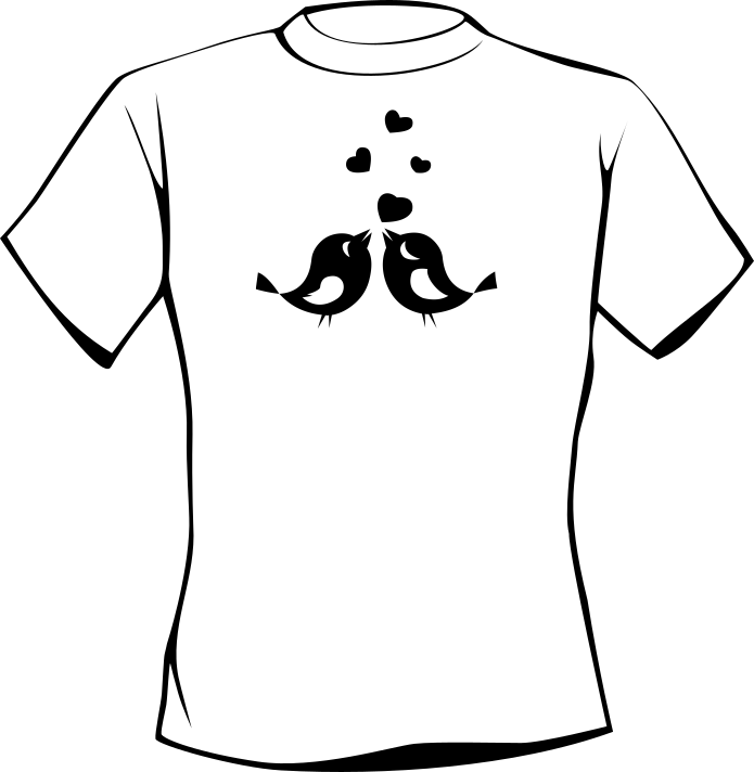 T-shirt TWO BLACK AND WHITE BIRDS