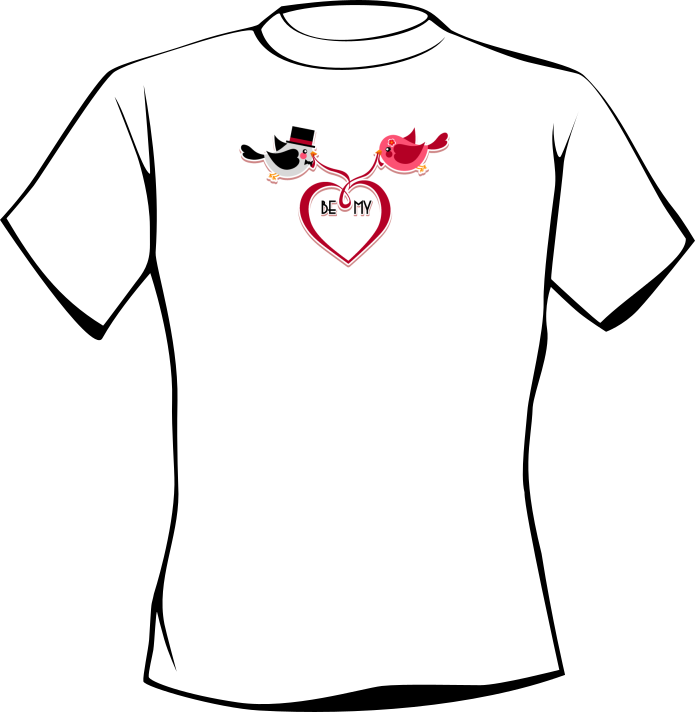 T-shirt TWO PINK AND GRAY BIRD