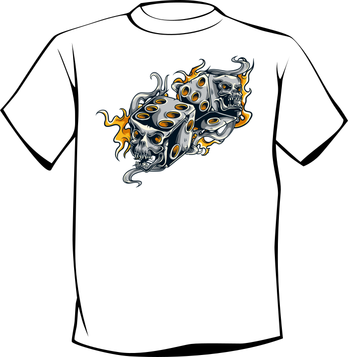 T-shirt DICE FLAMES