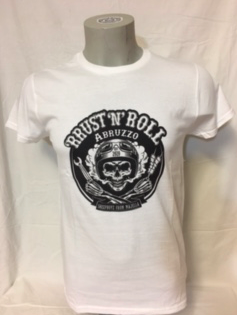 T-shirt bianca da uomo 'RRUST 'N' ROLL