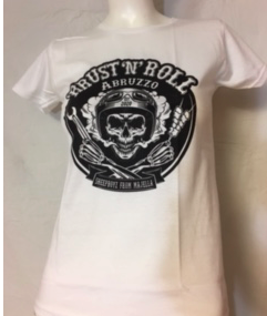T-shirt bianca da donna 'RRUST 'N' ROLL