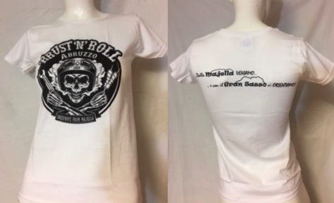 T-shirt bianca da donna 'RRUST 'N' ROLL