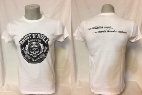 T-shirt bianca da uomo 'RRUST 'N' ROLL