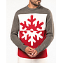 Maglione natalizio unisex girocollo con motivo "fiocco di neve''